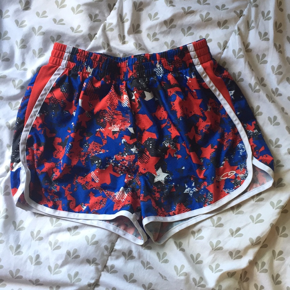 red white & blue girls athletic shorts
